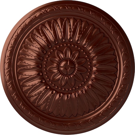 Temple Ceiling Medallion (Fits Canopies up to 9 1/4"), Hand-Painted Antique Copper, 24"OD x 1 5/8"P